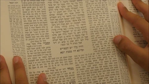 A finger pointing to text in the Gemara Vidéo 82637881