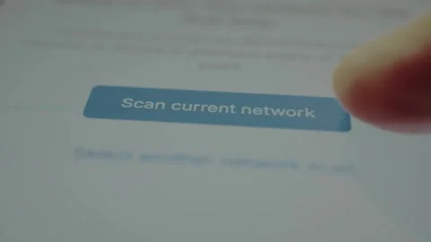 Finger points to the option labeled Scan current network Видео 328344695