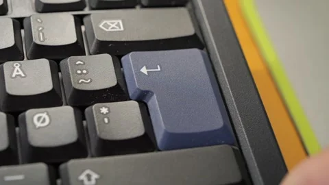 Finger Press Push Enter Button. 库存影片 279285015