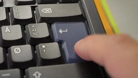 Finger Press Push Enter Button. 库存影片 279285035