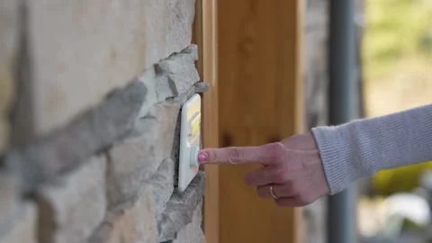 The finger press to ring the bell, a story that the guests will tell Stock Footage 336432040