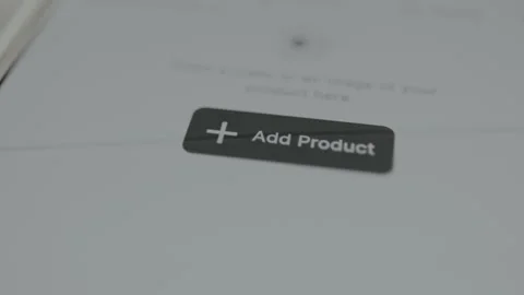 Finger presses the Add Product button for an in app purchase, online shopping Video stock 328809156