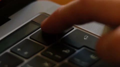 Finger Presses The Backspace Delete Key Several Times With Fingerprint Stock Footage 154167178