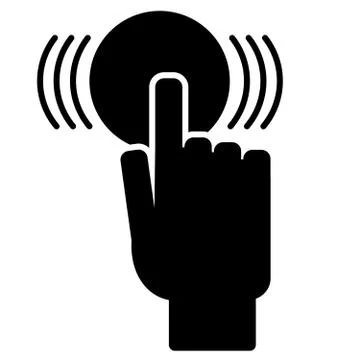 The finger presses button Stock Illustration