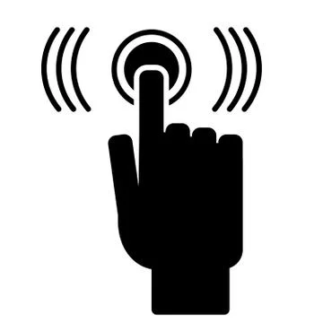 The finger presses button Stock Illustration