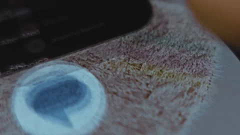 Finger presses the Call function on smartphone and Contacts function appears Stock Footage 302714299