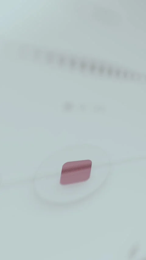 A finger presses the digital stop recording button Video stock 329752578