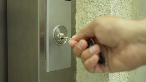 Finger presses the Elevator button Stock-Footage 287473498