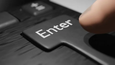 Finger presses the enter button Stock Footage 170570138