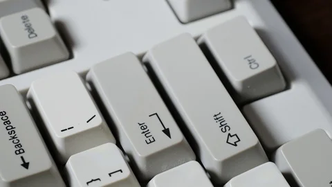 Finger presses ENTER button on keyboard 库存影片 121074980