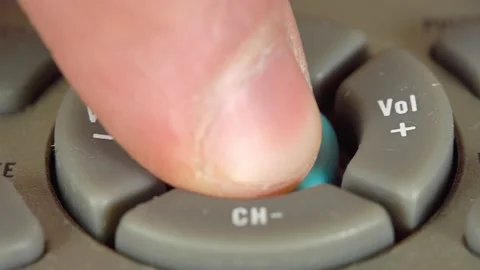 Finger presses a multimedia device MENU button Stock Footage 220084705