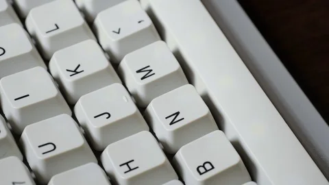 Finger presses N button on keyboard Video stock 121072278