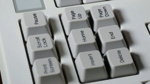 Finger presses PAGE UP button on keyboard Видео 121076737