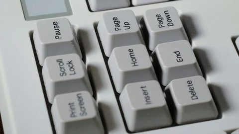 Finger presses PAUSE button on keyboard Stock Footage 121076624