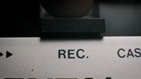 Finger Presses REC Button Macro Shot Stock Footage 322712001