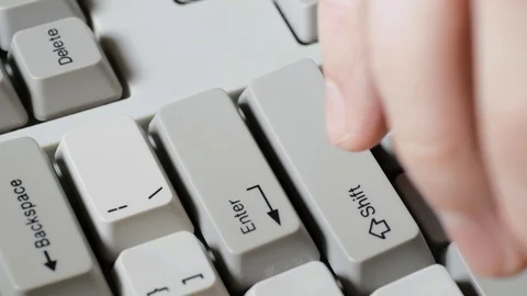 Finger presses RIGHT SHIFT button on keyboard 動画素材 121075244