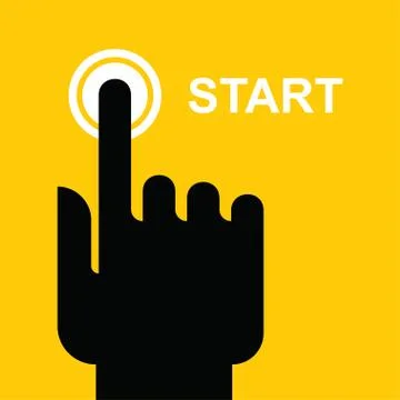 Finger presses the start button Stock-Illustration