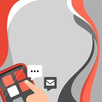 Finger Pressing Application Button Presenting Technological Advances Global Stock Illustration