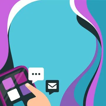 Finger Pressing Application Button Presenting Technological Advances Global Stock Illustration