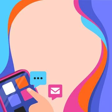 Finger Pressing Application Button Presenting Technological Advances Global Stock Illustration