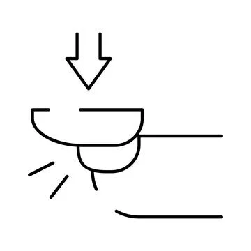 Finger pressing button down creating haptic feedback Stock Illustration