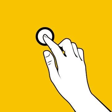 Finger pressing a button - hand outline Stock Illustration