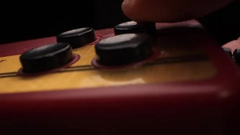 Finger pressing button on retro game controller Stock Footage 316210348