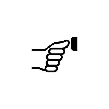 Finger Pressing Door Bell Flat Vector Icon Stock Illustration