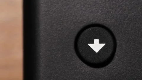 Finger Pressing Down Arrow Button Macro Stock Footage 333198417