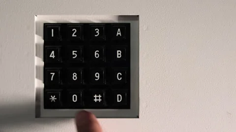 Finger Pressing Elevator Button Panel. Close-up of a finger pressing a button on Stock Footage 258588094