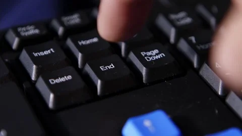 Finger pressing End button Stock Footage 69861825