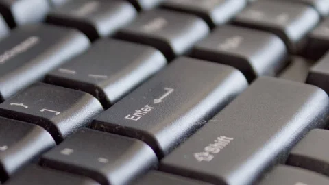Finger pressing enter on keyboard Stock Footage 331127189