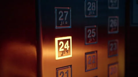 Finger pressing The Floor button On A Modern Elevator Video stock 278676234