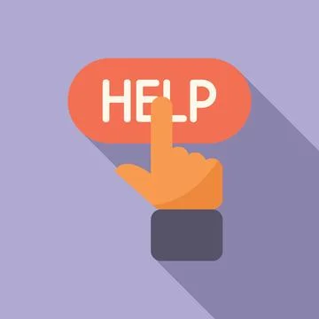 Finger pressing help button icon Stock Illustration