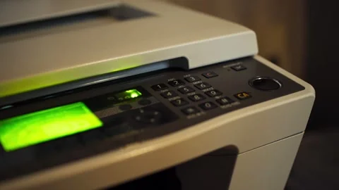 Finger Pressing Photocopy Machine Button Stock Footage 345551402