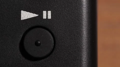 Finger Pressing Play Pause Button Macro Stock Footage 333198499