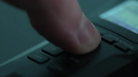 Finger Pressing the Record Button on Audio Device. Video stock 265246693