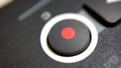 Finger pressing the record button close up Stock Footage 104803916