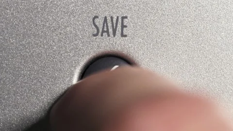 Finger Pressing Save Button Close Up Video stock 331978864