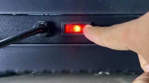 Finger Pressing On Off Switch Close Up Stock Footage 325567733