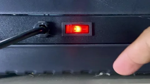 Finger Pressing On Off Switch Close Up Stock Footage 325567740