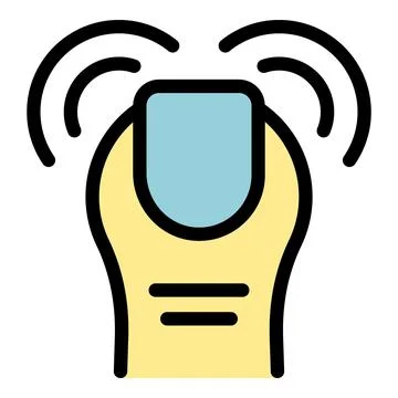 Finger pressing touch screen with feedback waves icon Stock Illustration