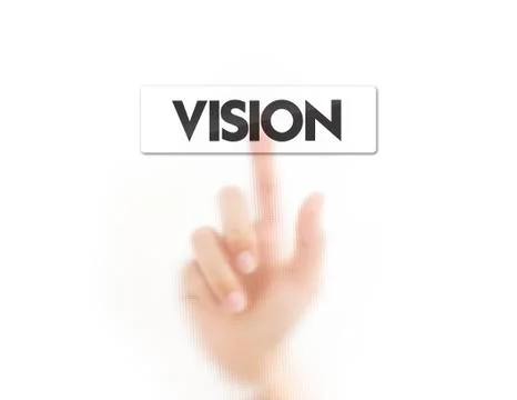 Finger pressing vision button Stock Illustration