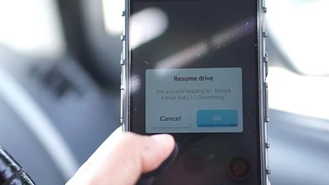 Finger is pressing the waze app button Stock Footage 91031612