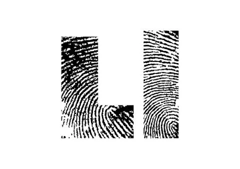 Finger print alphabet Stock Illustration