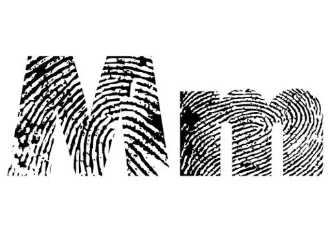Finger print alphabet Stock Illustration