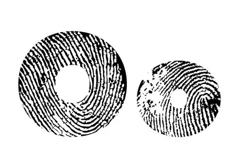 Finger print alphabet Stock Illustration
