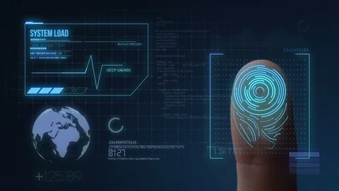 Finger Print Biometric Scanning Identification System Stock Footage 99953034