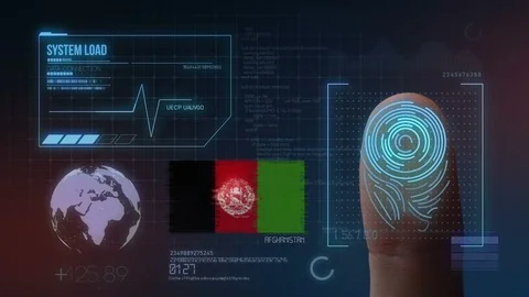 Finger Print Biometric Scanning Identification System. Afghanistan  Nationali Stock Footage 101386450