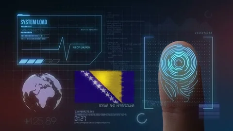 Finger Print Biometric Scanning Identification System. Bosnia and Herzegovina Stock Footage 102354726